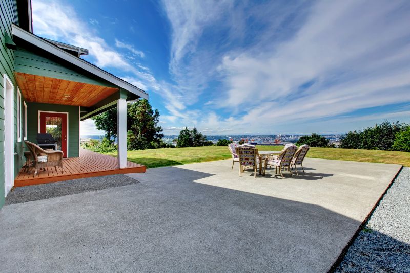 patio made with concrete slab