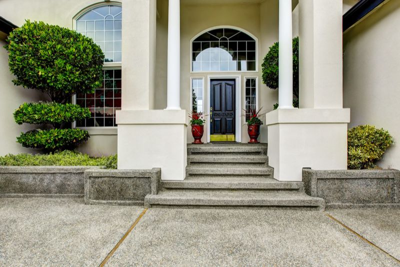 front porch made with concrete