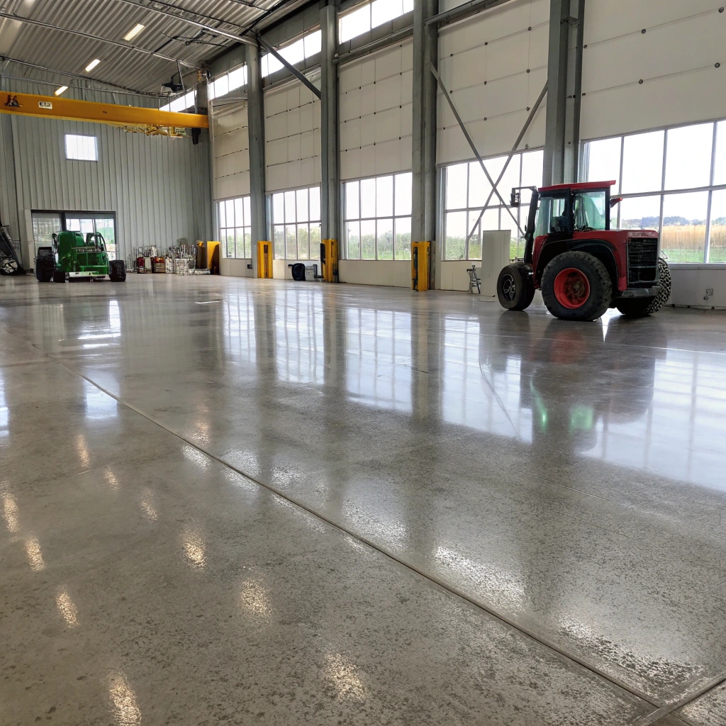 Heavy-duty concrete flooring in Branyan agricultural business withstanding machinery