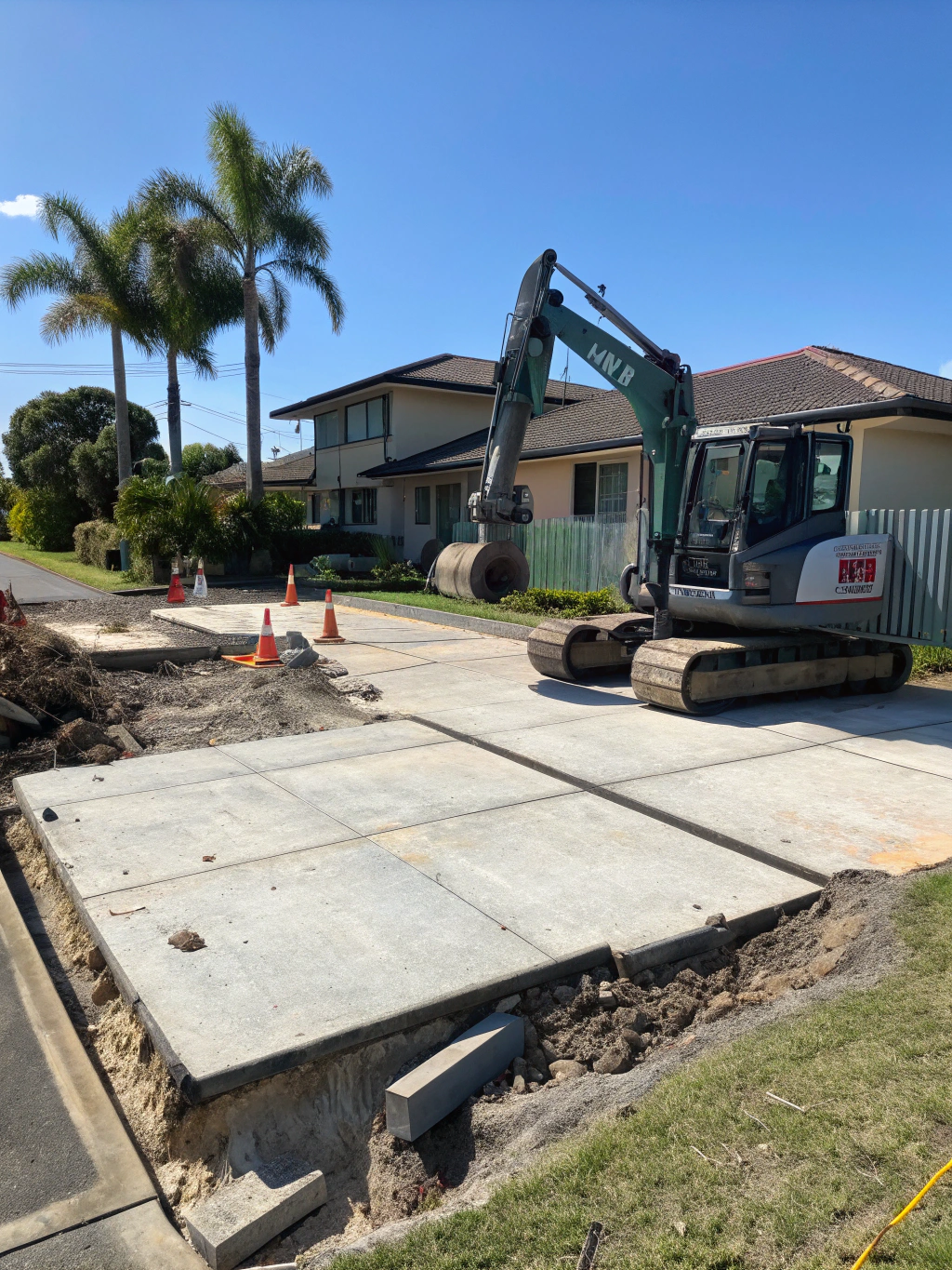 Concrete demolition work in progress at a Bundaberg property
