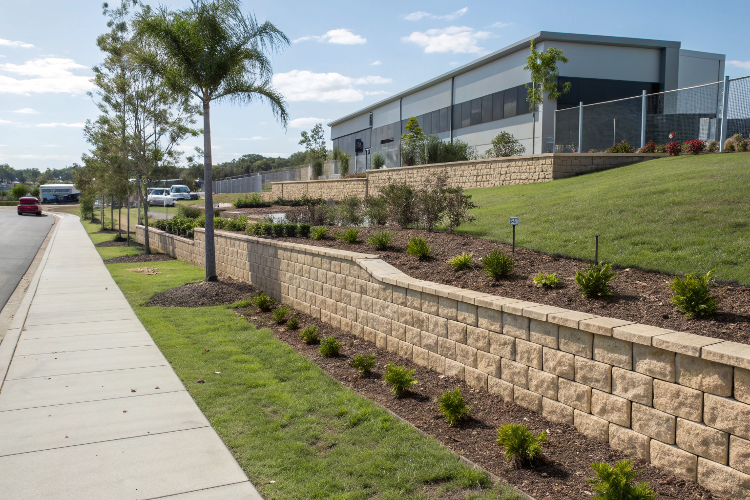 Concrete retaining wall solution installed at a Bundaberg property