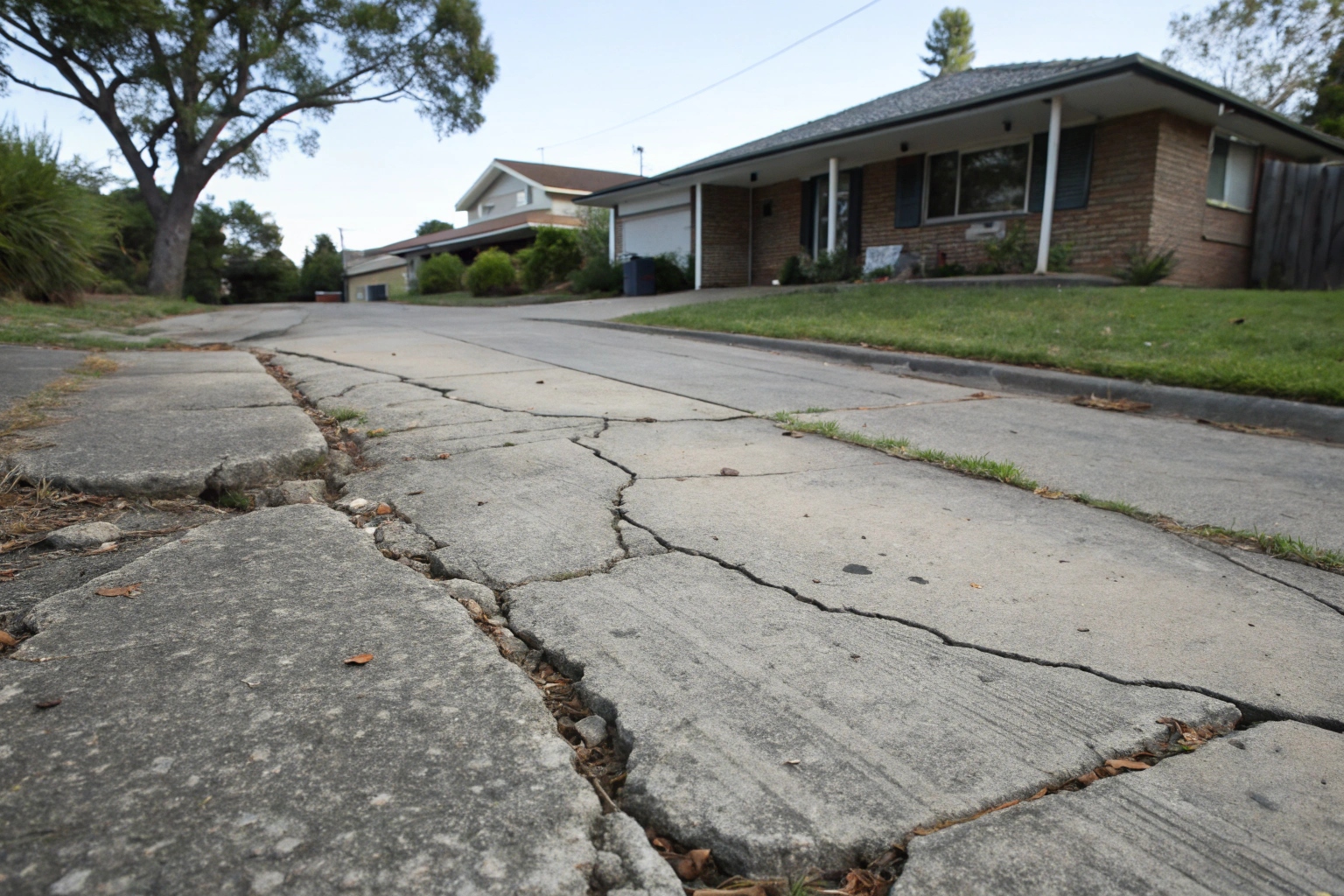 Cracked concrete driveway needing breaking and removal in Bundaberg